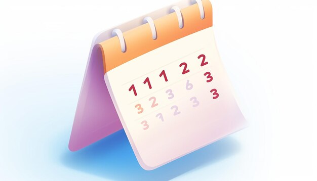 Foto icon van de kalender heldere pastelkleur ui-ontwerp isometrische witte achtergrond