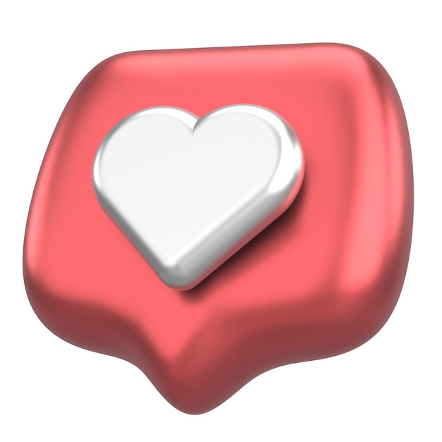 Icon van de Like-knop 3D-illustratie