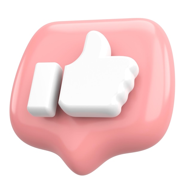 Icon van de Like-knop 3D-illustratie