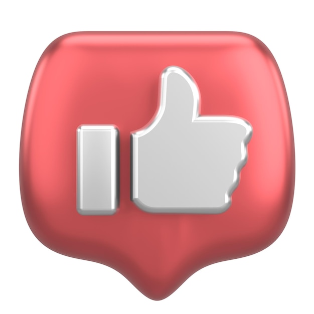 Icon van de Like-knop 3D-illustratie