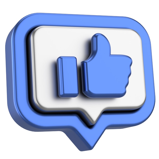 Icon van de Like-knop 3D-illustratie