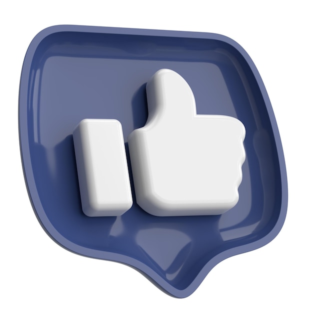 Icon van de Like-knop 3D-illustratie