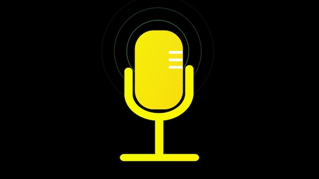 Icon van de microfoon op een zwarte achtergrond