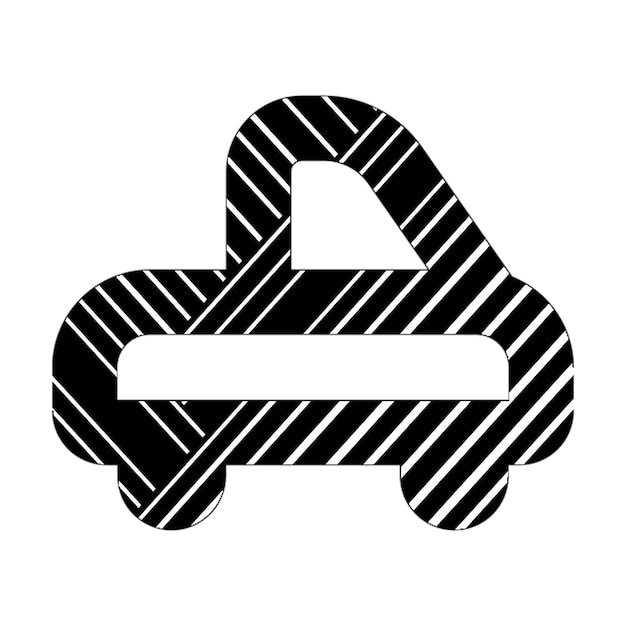 Icon van de vrachtwagen zwarte witte diagonale lijnen