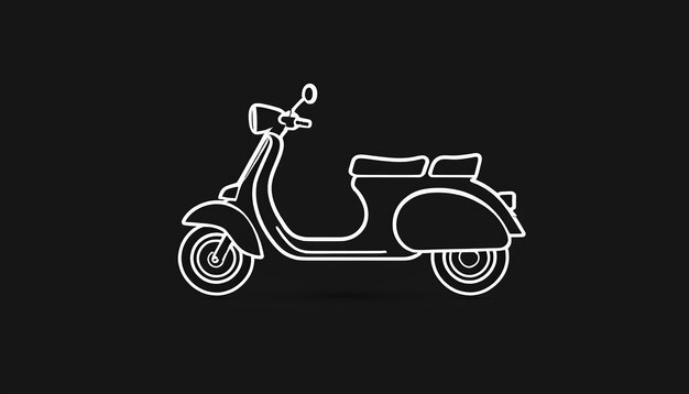 Icon van een geïsoleerde scooter in zwarte vectorillustratie