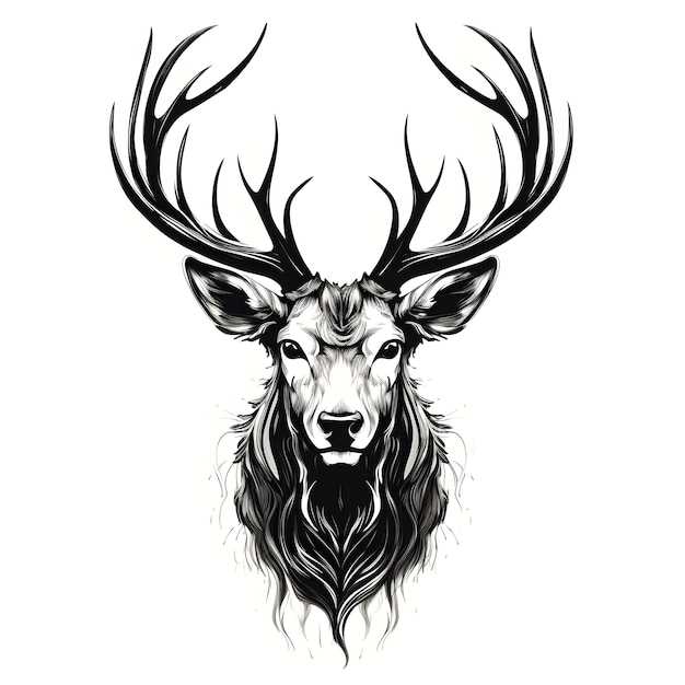 Icon van een herten- of elandhoofd logo geïsoleerd Jachtlogo SVG Vector illustratie