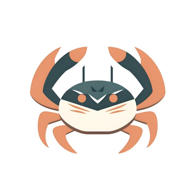 Icon van een krab in platte stijl Seafood vector illustratie op witte geïsoleerde achtergrond