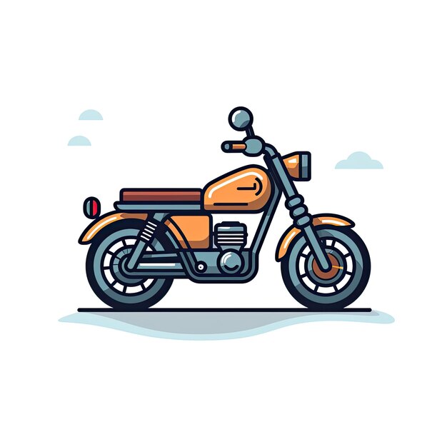 Foto icon van een motorfiets in cartoon stijl motorfiets vector illustratie geïsoleerd op witte achtergrond
