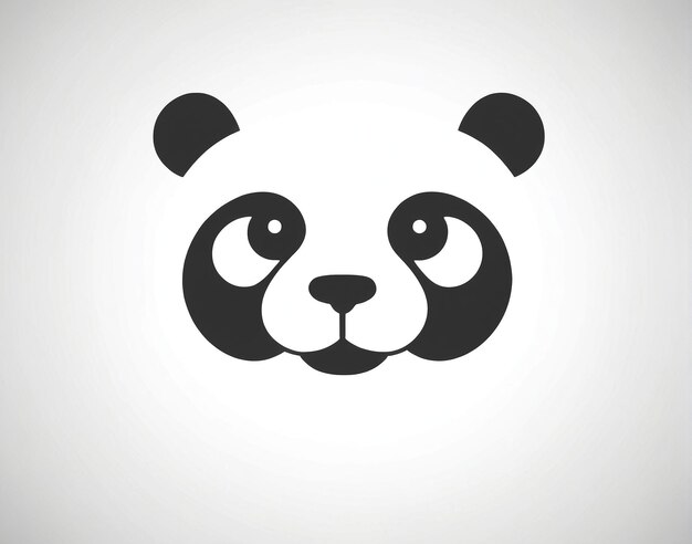 Icon van een panda op een witte achtergrond