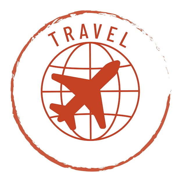 Icon van een rode reisstempel van PNG op een doorzichtige achtergrond