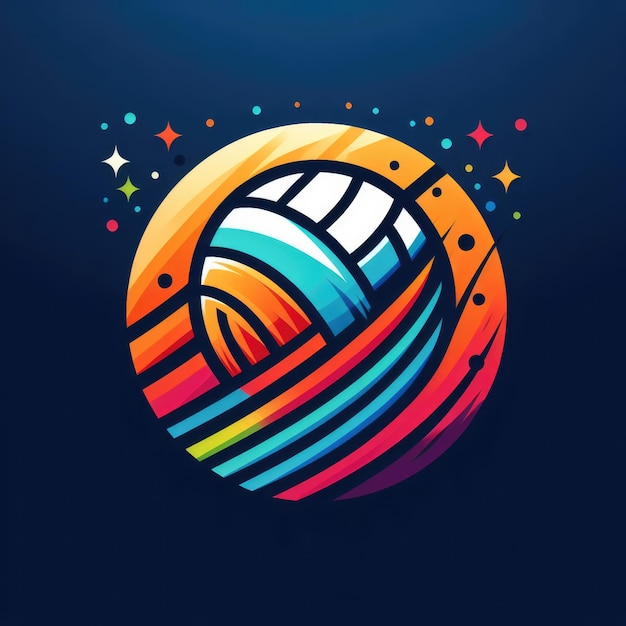 Icon van een volleybalwedstrijd Kleurrijk sportbord