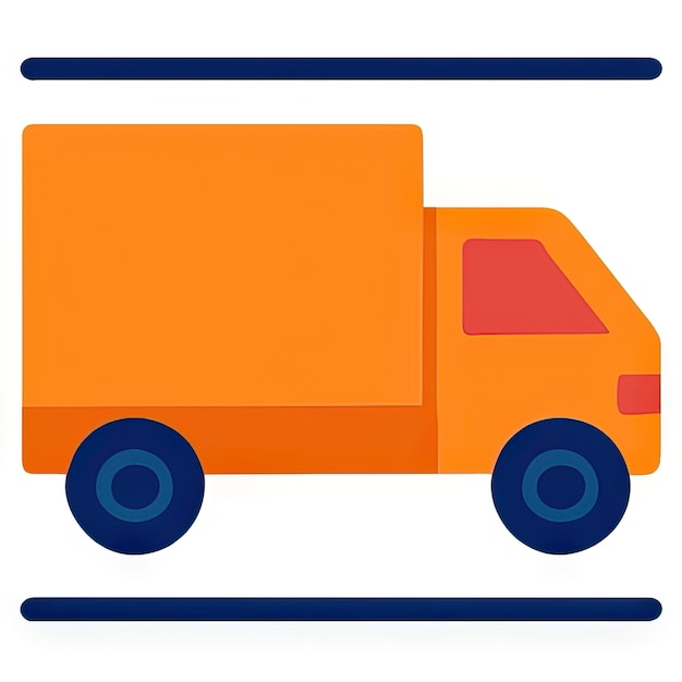 Foto icon van een vrachtwagen met een eenvoudig ontwerp