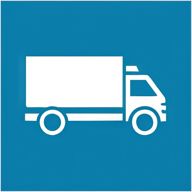 Foto icon van een vrachtwagen met een eenvoudig ontwerp