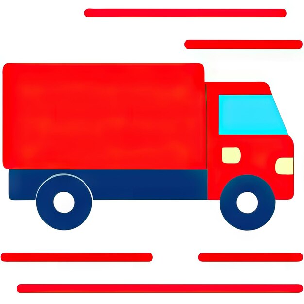 Foto icon van een vrachtwagen met een eenvoudig ontwerp