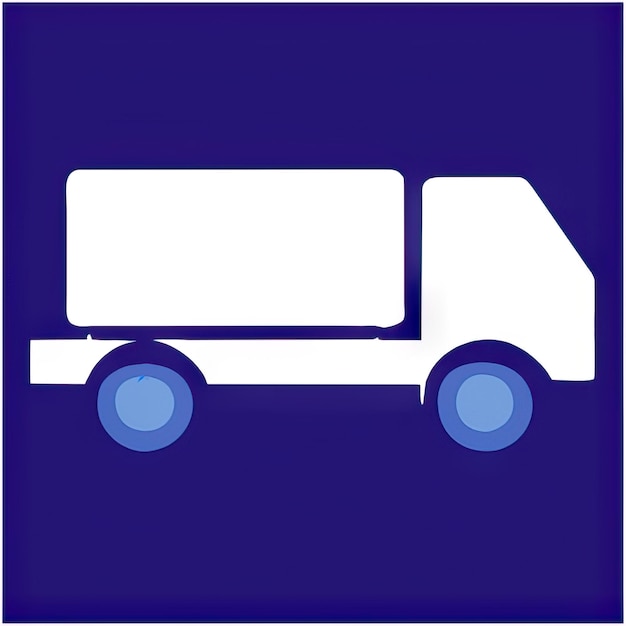 Foto icon van een vrachtwagen met een eenvoudig ontwerp