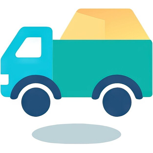 Icon van een vrachtwagen met een eenvoudig ontwerp