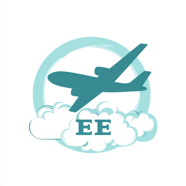 Icon van het vliegtuig op de wolk Vectorillustratie in platte stijl
