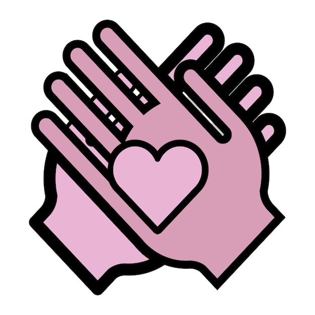 Icon van liefdadigheid png hand met hart illustratie op doorzichtige achtergrond