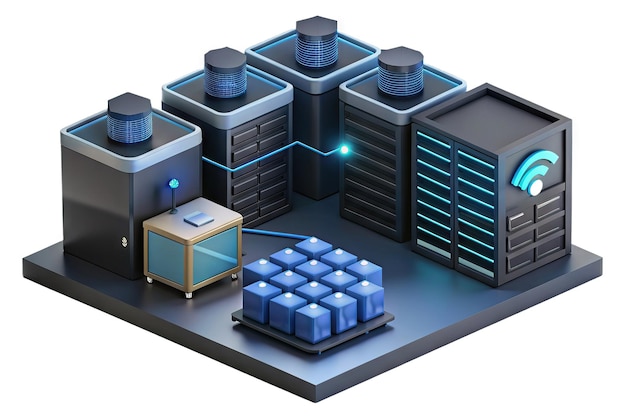 Foto icon van moderne server en datacentrum
