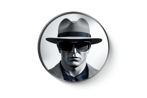 Icon van privé-detective op witte achtergrond ar 32 v 52 Job ID d6252956990e4adf9e5607ce2e82212d