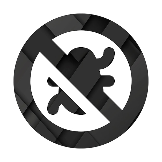 Icon verbod fout Zwarte rechthoek achtergrond