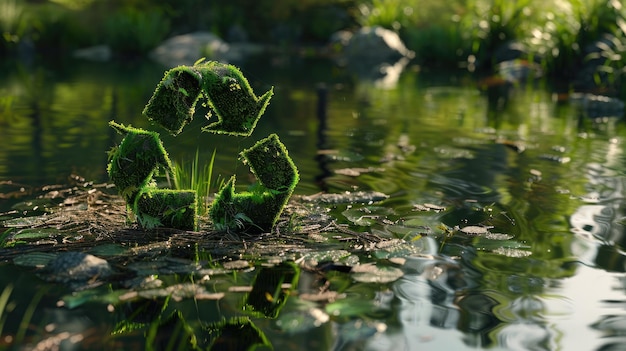 Icon voor ecologische recycling Generatieve AI