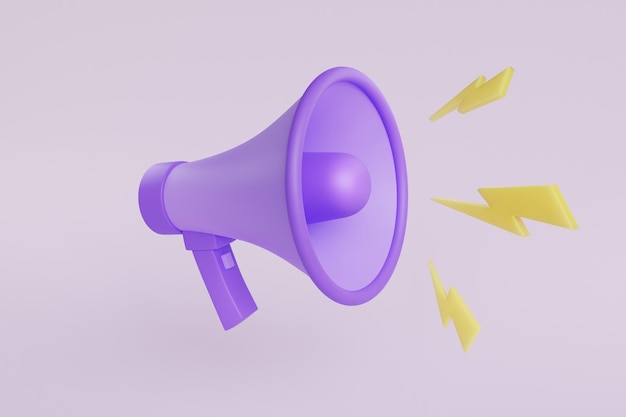 icon for web background design promotion advertising loudspeaker megaphone speaker technology concept information concept icon symbol 3d template 3d render illustration