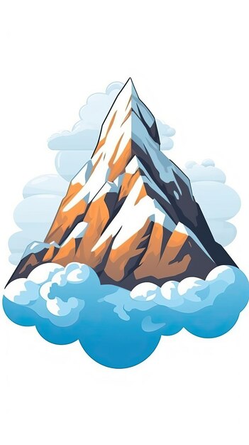 an icon on a white background of a snowy mountain in car