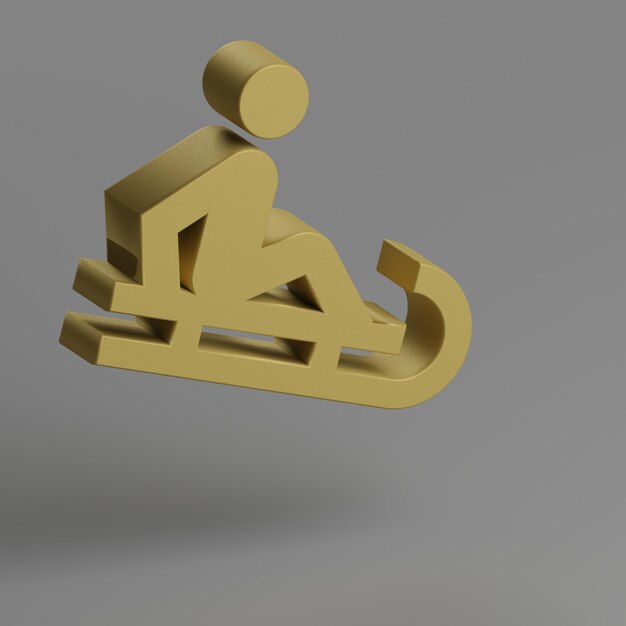 Iconen op de slee Gele symbool sociale iconen op grijze achtergrond 3D-rendering illustratie achtergrond