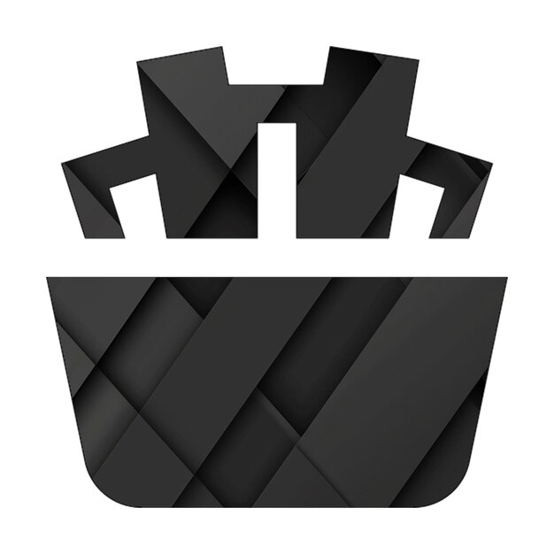 Iconen van de afbeelding frietjes Zwarte rechthoekige achtergrond