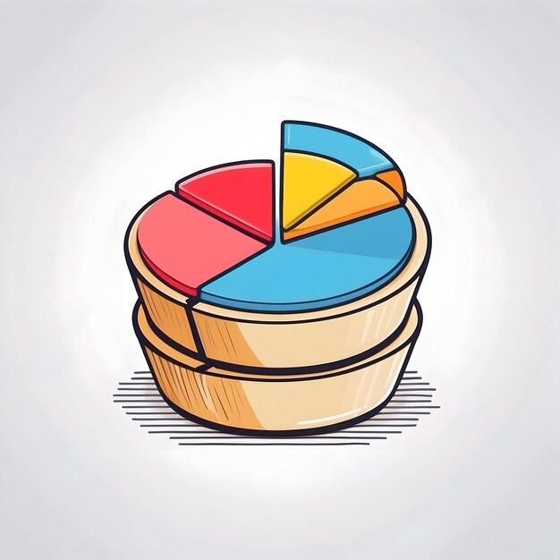 Foto iconen van de taartgrafiek bedrijfsgrafiek datavisualisatie grafiekdiagram statistische grafiek financiële grafiek