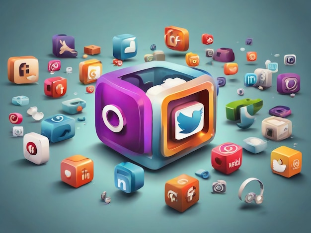 Iconen van sociale media Social media logo 3d Facebook Instagram YouTube WhatsApp Twitter icoon 3d