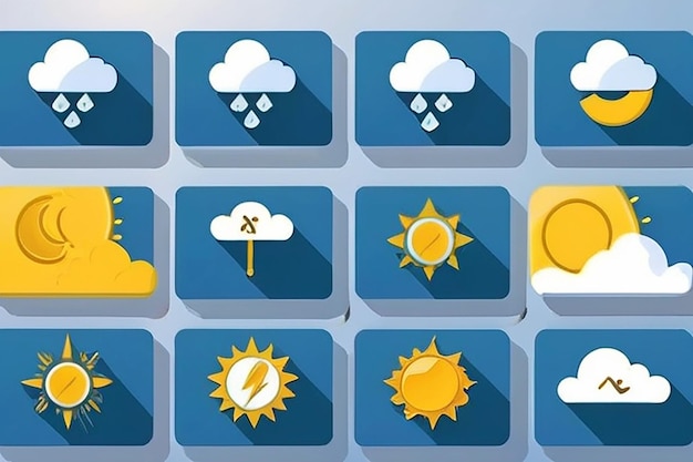 Foto iconen voor het weer