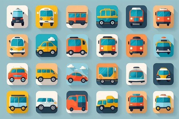 Foto iconen voor vervoer