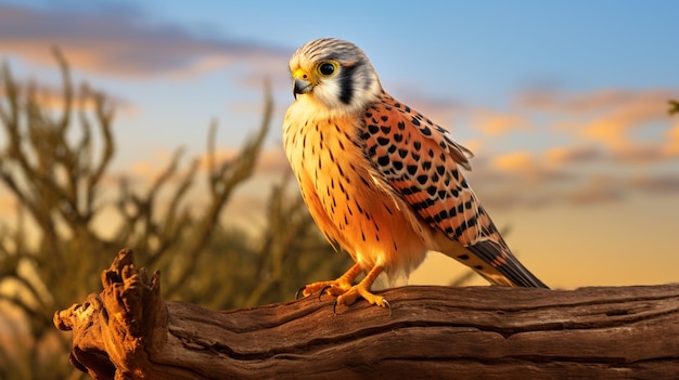 The iconic American kestrel a small but powerful falcon scanning the desert for prey