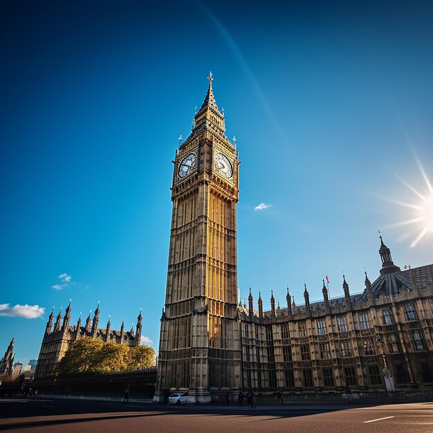 Iconic big ben in vertical lowangle shot