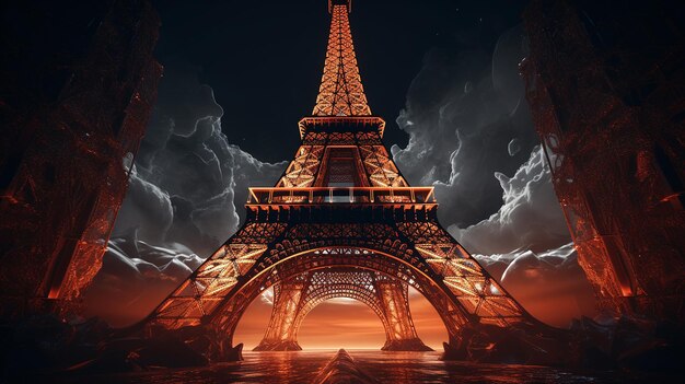 Iconic Eiffel Tower Paris Landmark AI Generated Image