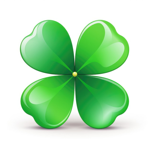 Фото Иконический четырёхлистный клевер символ ирландской удачи и день святого патрика генеративный ии