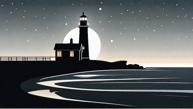 Photo iconic lighthouses illuminating the darkness