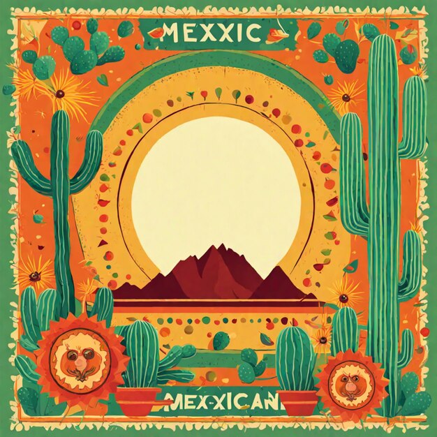 사진 멕시코 의 상징적 인 요소 들 과 활기찬 색상 들