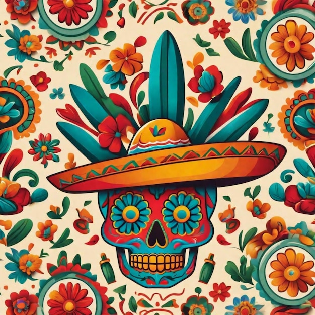 Фото Знаковые мексиканские элементы и яркие цвета