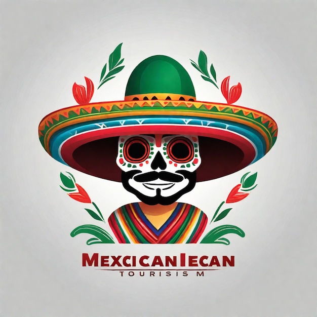 멕시코 의 상징적 인 요소 들 과 활기찬 색 ⁇ 