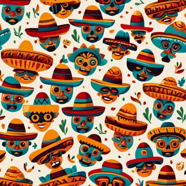 Iconic Mexican Elements and Vibrant Colors