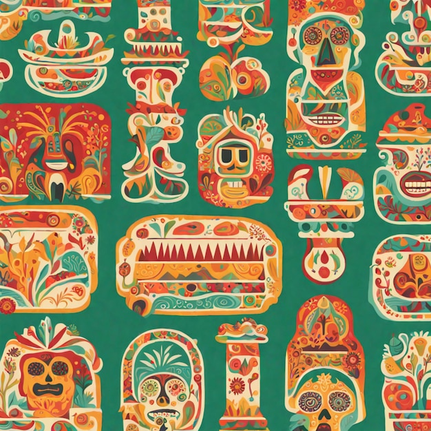 Foto elementi messicani iconici e colori vivaci