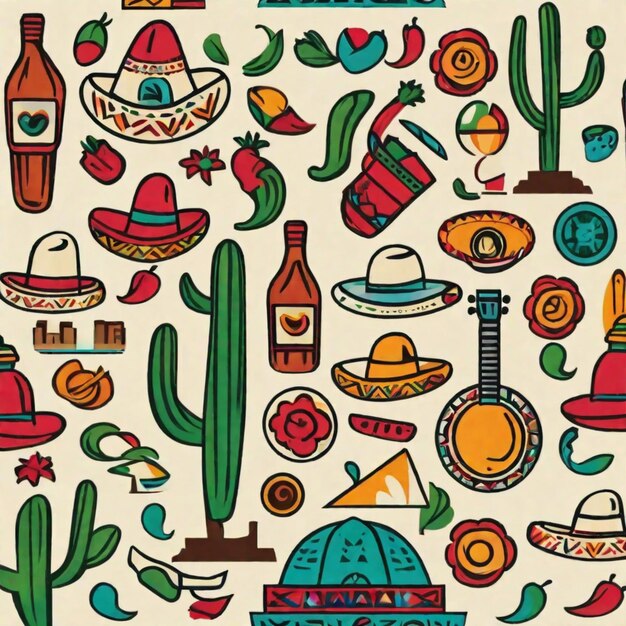 Photo iconic mexican elements and vibrant colors