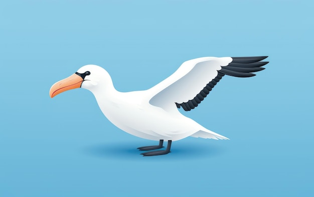 Iconic and simple 3D representation of an Albatross bird