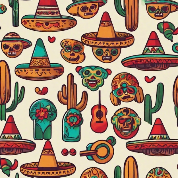 Iconische Mexicaanse elementen en levendige kleuren