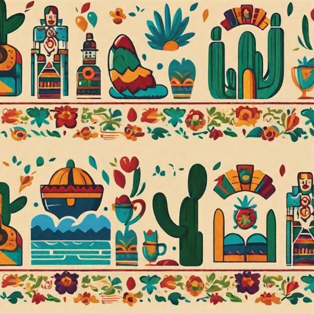 Iconische Mexicaanse elementen en levendige kleuren