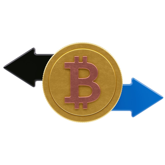 Icono 3D de currencia de Bitcoin