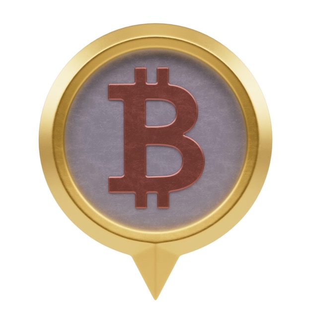 Icono 3D de pin con ビットコイン